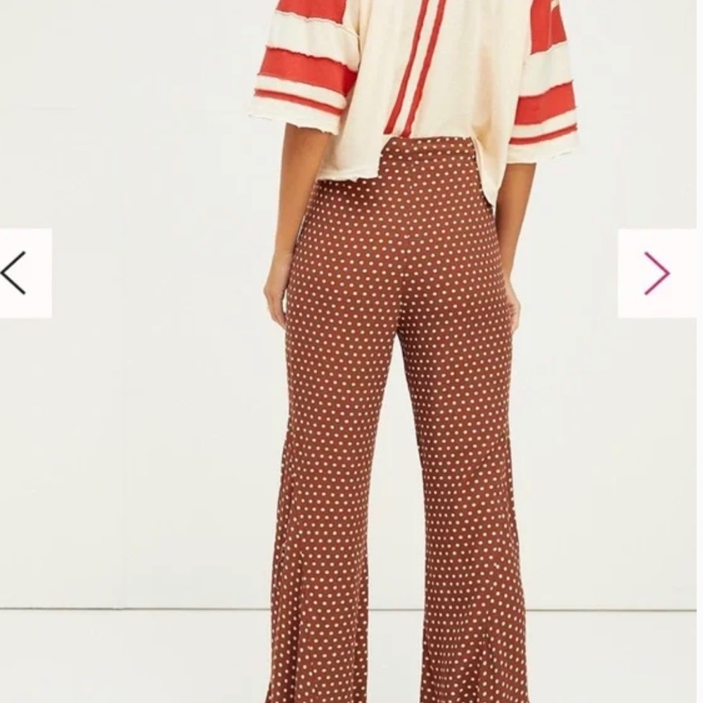 Free People Polka Dot Flare Wide leg Pants Size Small